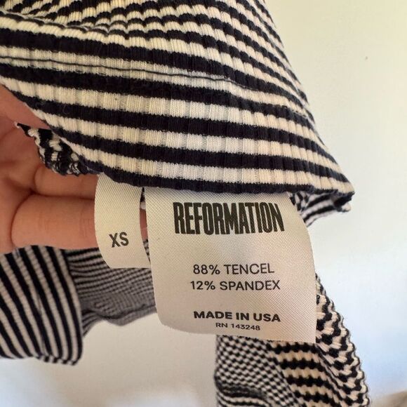 Reformation Navy and White Striped Mini Dress XS - Picture 4 of 4